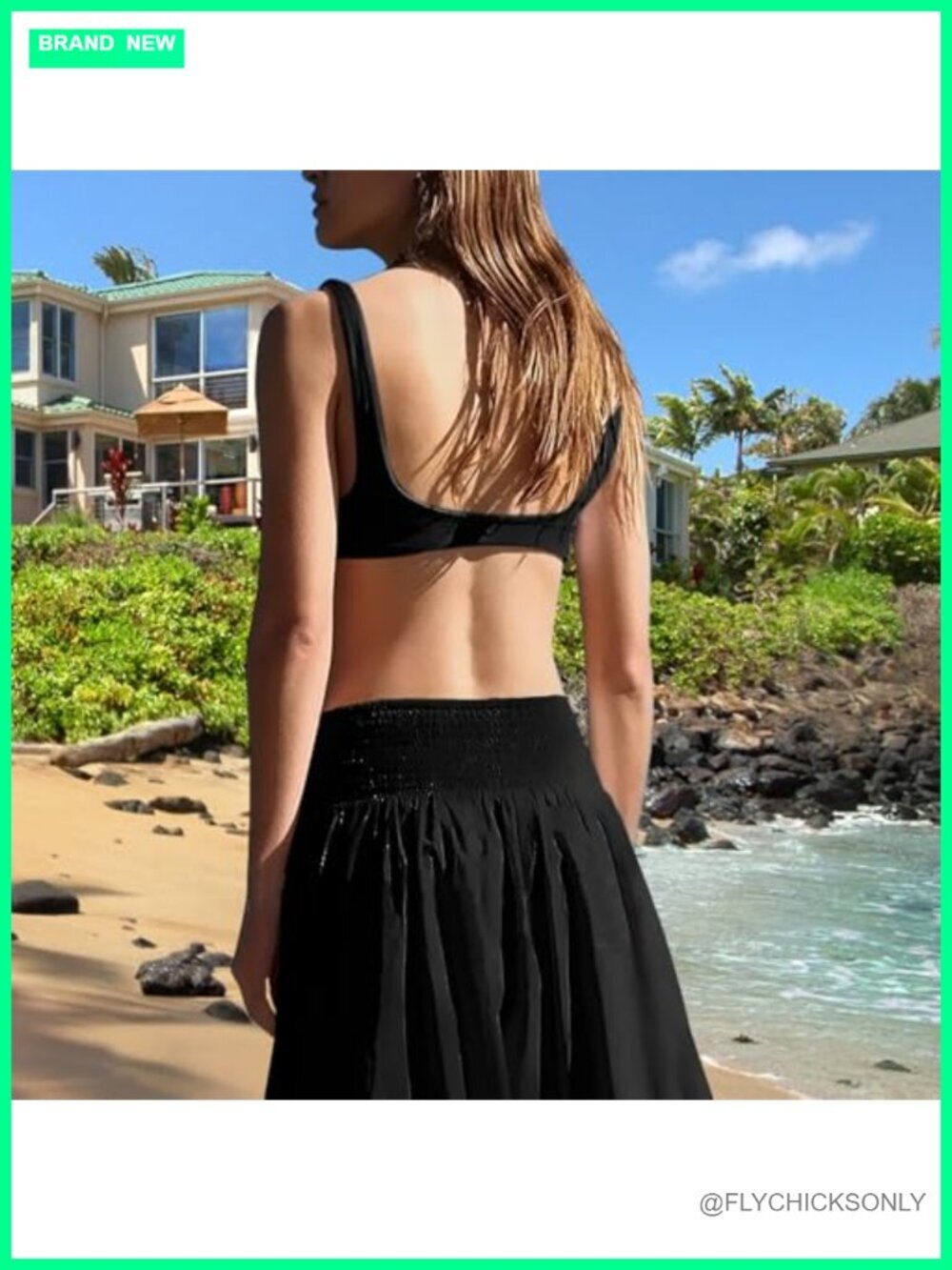 Y2k Bubble Maxi Skirt Summer Elastic Low Waist A Line Long Skirt Casual Ruffle - Picture 5 of 6